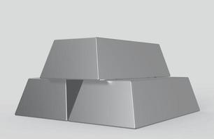 silver bar ingot 3d illustration rendering photo