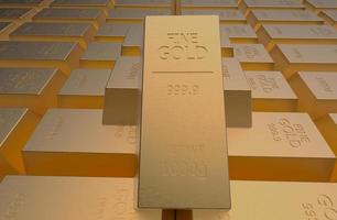 bar gold ingot 3d illustration rendering photo