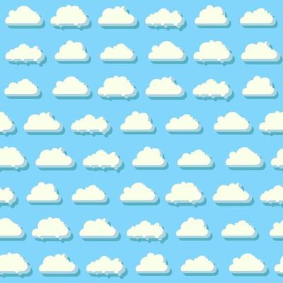 Blue sky with clouds seamless pattern