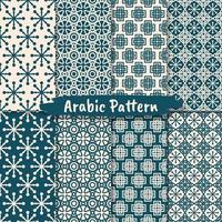 Set of Islamic abstract ornament pattern design vector