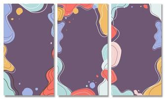 Set of various abstract pastel backgrounds vector