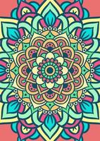 Ethnic Mandala Round Ornament Pattern With Colorful vector