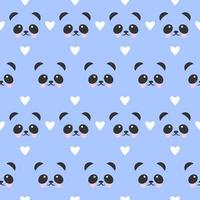 Cute panda seamless pattern background vector
