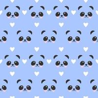 Cute panda seamless pattern background vector