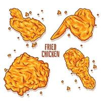 Crispy fried chicken vector illustration