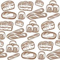 Bread and bakery seamless pattern vector