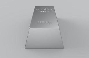 silver bar ingot 3d rendering illustration photo