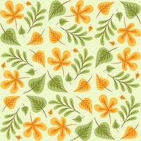 Abstract Floral Seamless Pattern With Autumn Leaves vector