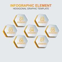 hexagon infographic element vector template
