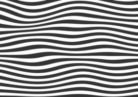 Abstract black and white wavy lines striped background vector