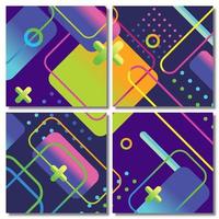 Set of Colorful abstract background templates vector