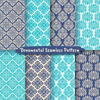 Collection of geometric ornamental Seamless Pattern vector