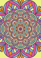 Ethnic Mandala Round Ornament Pattern With Colorful vector