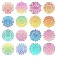 Set of mandala round gradient ornament pattern vector