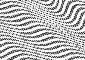 Abstract wavy black and white dots halftone background vector
