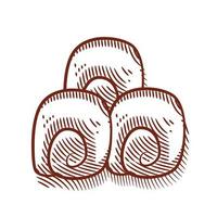 Hand drawn bread and bakery vector illustration line art