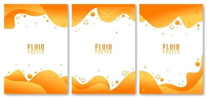 Modern Fluid Gradient Colors Abstract Poster Design Collection vector