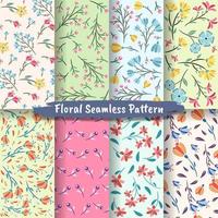 Set Of Abstract Floral Seamless Pattern vector