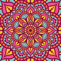 Ethnic Mandala Round Ornament Pattern With Colorful vector