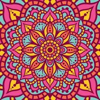 Ethnic Mandala Round Ornament Pattern With Colorful vector