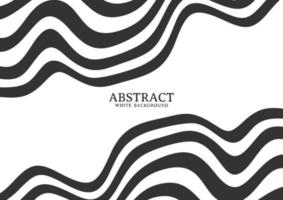 Abstract black and white wavy lines striped background vector