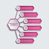 plantilla de vector de elemento infográfico hexagonal