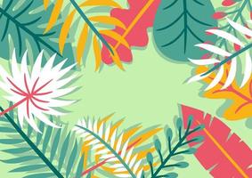 Modern tropical leaves background design vector