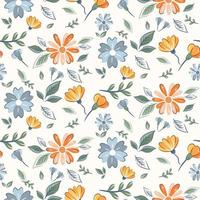 Abstract Floral Seamless Pattern With Hand Drawn vector