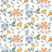 Abstract Floral Seamless Pattern With Hand Drawn vector