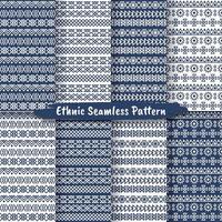 Set of Ethnic Seamless Pattern In Native Style vector