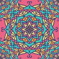 Mandala Round Ornament Seamless Pattern vector