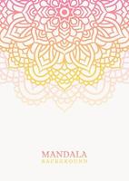 Mandala round ornament background with gradient vector