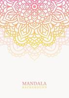 Mandala round ornament background with gradient vector