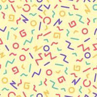 Abstract 80s hand drawn seamless pattern vector