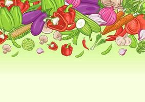 Vegetables background with text space vector