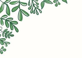 Botanical green floral leaves background with copy space for text vector