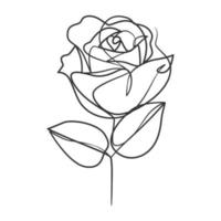 Continuous line drawing of simple flower illustration vector