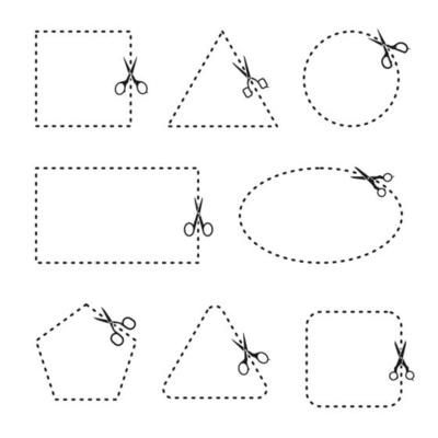 Vector Set Of Cutting Scissors