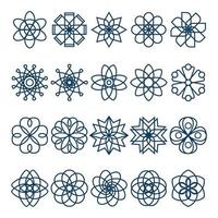 Set of Geometric Flower Icon vector