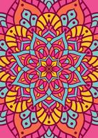 Ethnic Mandala Round Ornament Pattern With Colorful vector