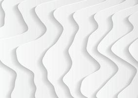 Abstract white wave background with papercut style vector