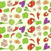 Seamless pattern with fresh vegetables vector