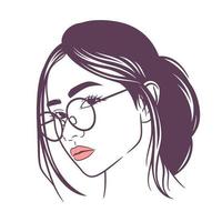 Beauty woman line art illustration black and white vector
