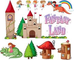 Set of fairy tales cartoon characters vector