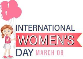 International women day with happy girl vector