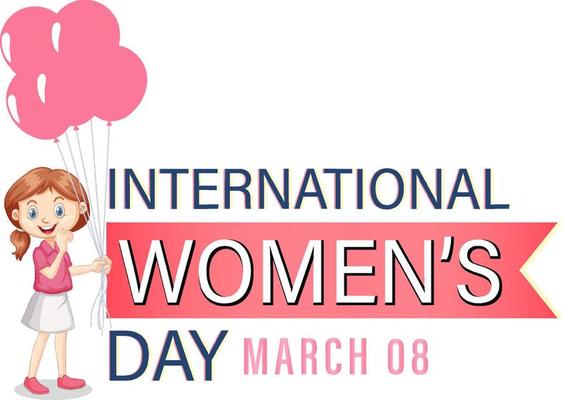 International women day with happy girl