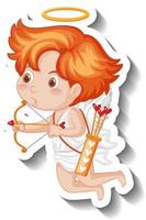 Cupid boy holding bow and arrow vector