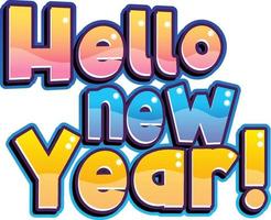 Hello new year font design vector