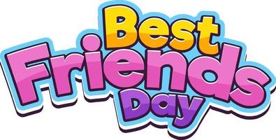 Best Friends Day word logo on white background vector