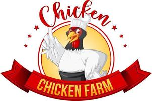 Chicken chef cartoon character logo